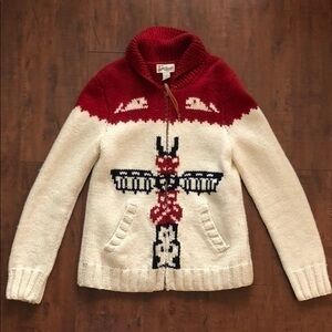 Lucky Brand Red and Cream Cardigan Sweater